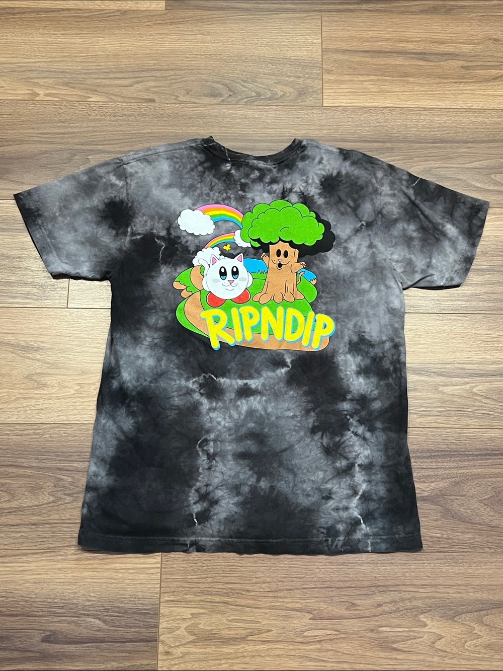 RIPNDIP NERMBY TEE - BLACK LIGHTNING WASH Size XL